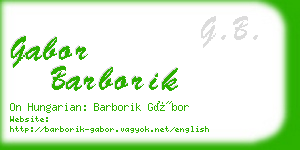 gabor barborik business card